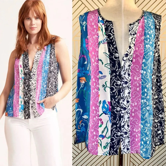 Tanya‎ Taylor Tavira Top Multicolor Floral - Picture 1 of 10